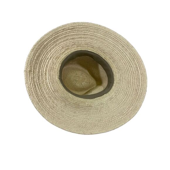 Womens Sunbody Palm Leaf Hat Leather strap size 7 Sun Straw Hat Boho Handmade - Picture 4 of 9